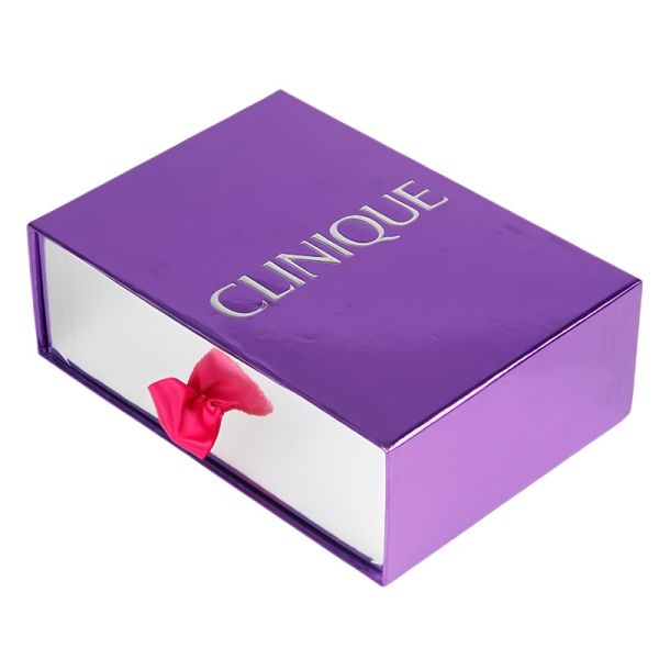 Customize Pull Out Gift Box Red With Small Batch And Hot Silver Logo
