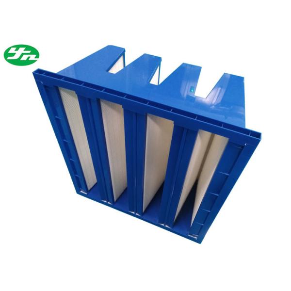 0.5um 60% High Efficiency Particulate Air Filter W Shape V Bank Type