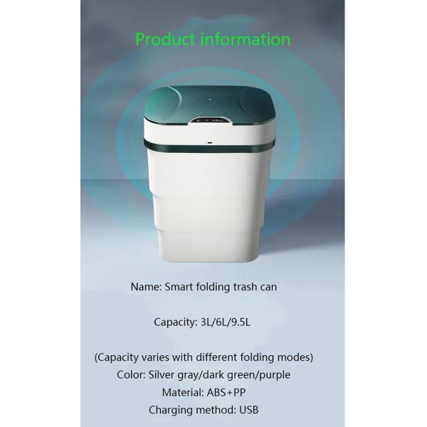 Household Kitchen Bathroom Living Room Garbage Can Foldable Deformation Garbage Can Intelligent Induction Garbage Can