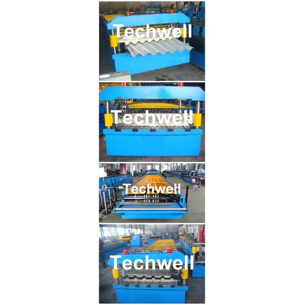 0.3 - 0.8 mm Thick Roof Sheet Cold Roll Forming Machine with PLC Computer Control