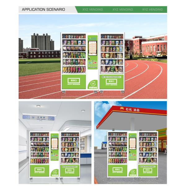 Custom Two Cabinets 21.5 Inch Touch Screen Combo Self Service Cool Beverage Drink Vending Machine Snacks