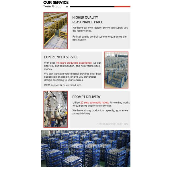 Torin LK21 Folding Stackable Half Open square Pipe Box Wire Mesh Pallet Container Metal Pallet