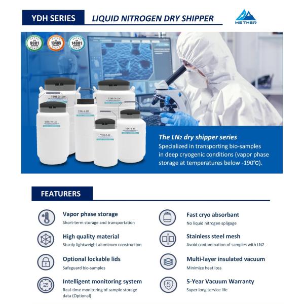 20L Liquid Nitrogen Container for Laboratory, Veterinary and Medical Applications