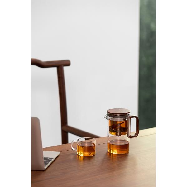 Customized Clear Glass Tea Pot Infuser Stovetop Safe Microwavable