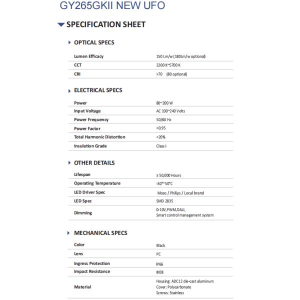 Aluminum 200W UFO High Bay Light Fixtures For Workshop
