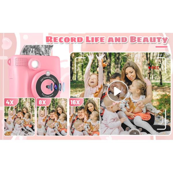 Children Sticker Mini Inkless Printer Instant Camera Portable 57X25mm