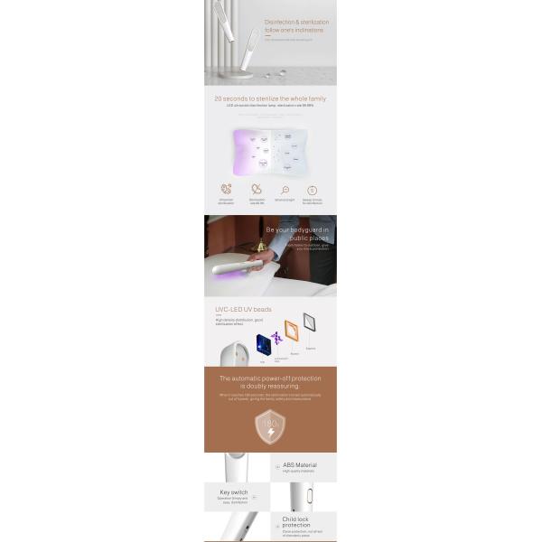USB Rechargeable Personal Carry 2W Ultraviolet Sterilizer Lamp