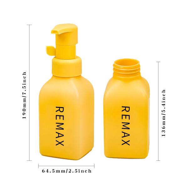 380ml Empty Square PET Color Customized Dense Leak-proof Foam Pump Bottle With Safety Lock Hot Sale Packaging