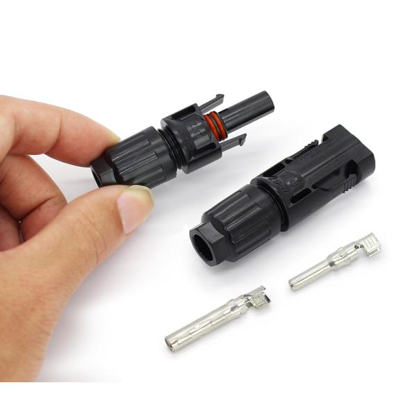 PPO Shell Solar Panel Connectors with ISO9001 Certification Double Seal Ring and Snap-in Safety Locking