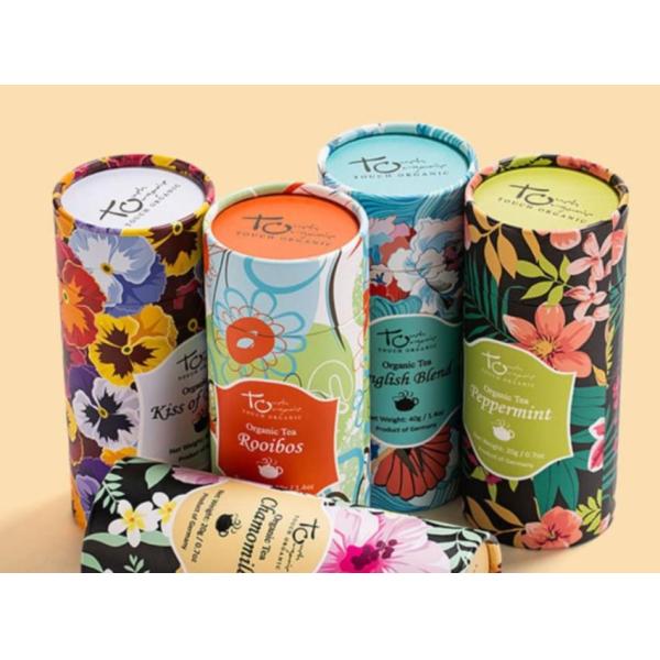 2000Pcs CE FSC Cylinder Paper Box Coffee Tea Patterned Aseptic