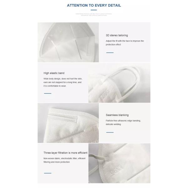Protective Disposable Face Mask Earloop 5 Ply PP Non Woven High Elasticity Ear Loop