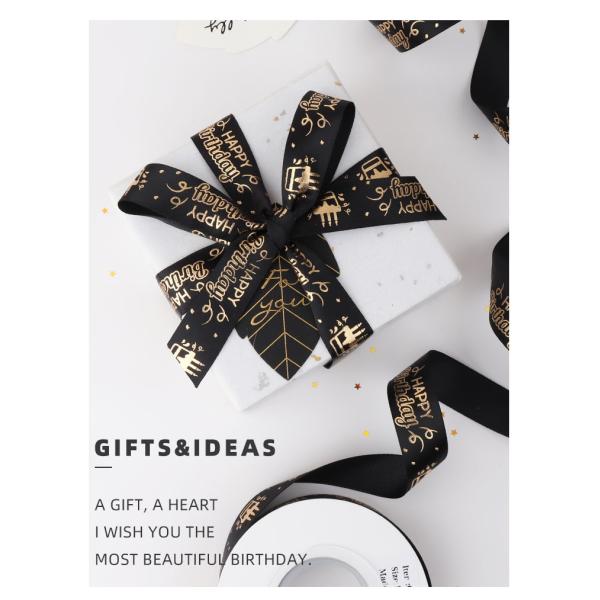 3 inch Solid Color taps printed letter for birthday party Polyester Material Satin Ribbon