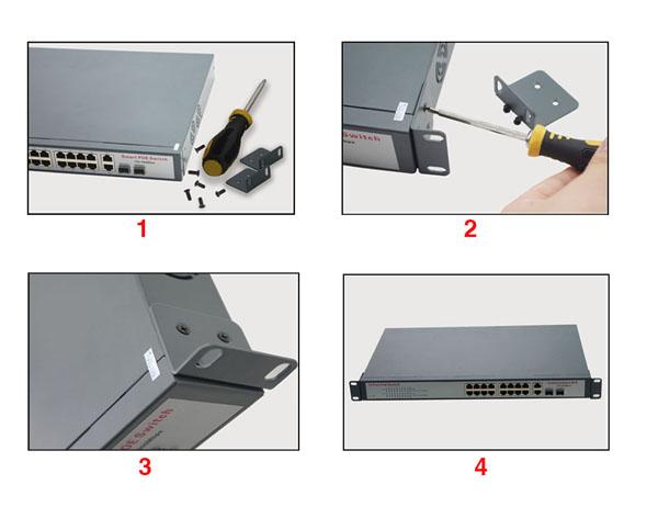 Rack mount 24 Port Network Switch/24 port POE Switch/ NVR kit poe switch