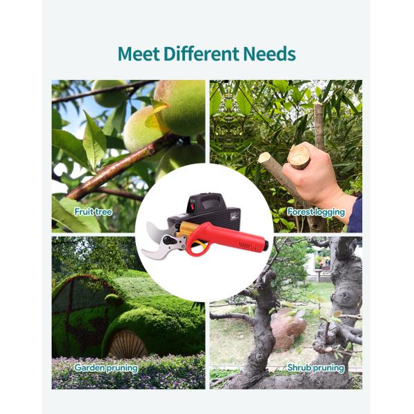 40mm Cordless Electric Pruner, Battery Pruning Shears, Portable Wireless Secateurs