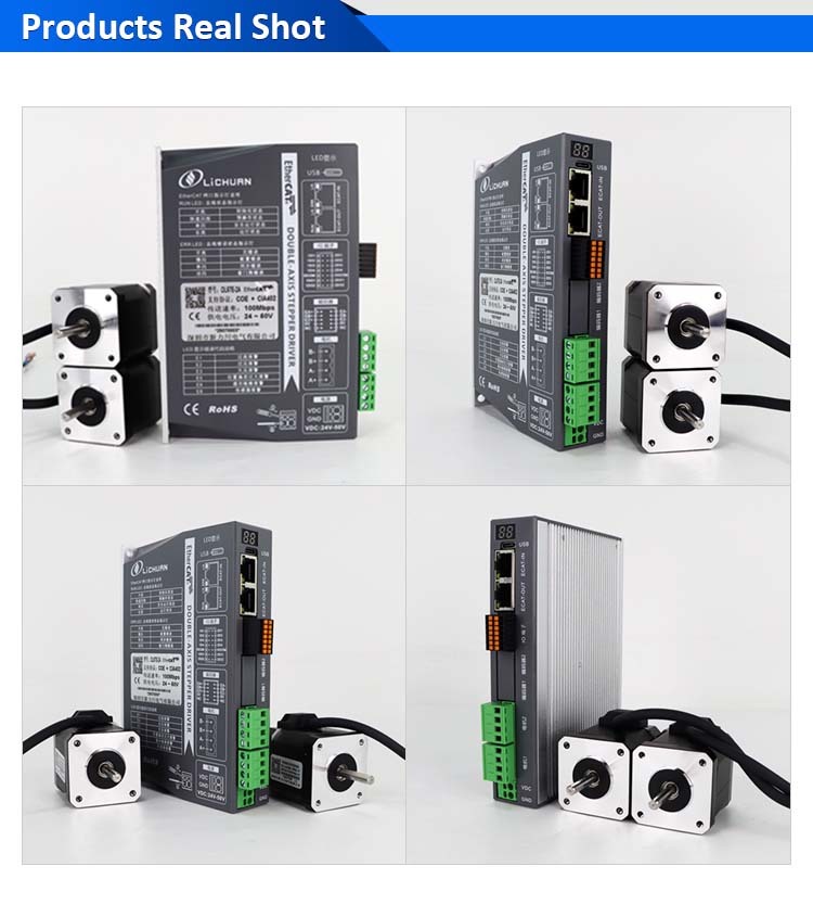 Lichuan 2A DC Open Loop Stepper Motor Drivers Kit EtherCAT 0.74N.m 2 Phase Nema17 DC24V~50V 2.0A