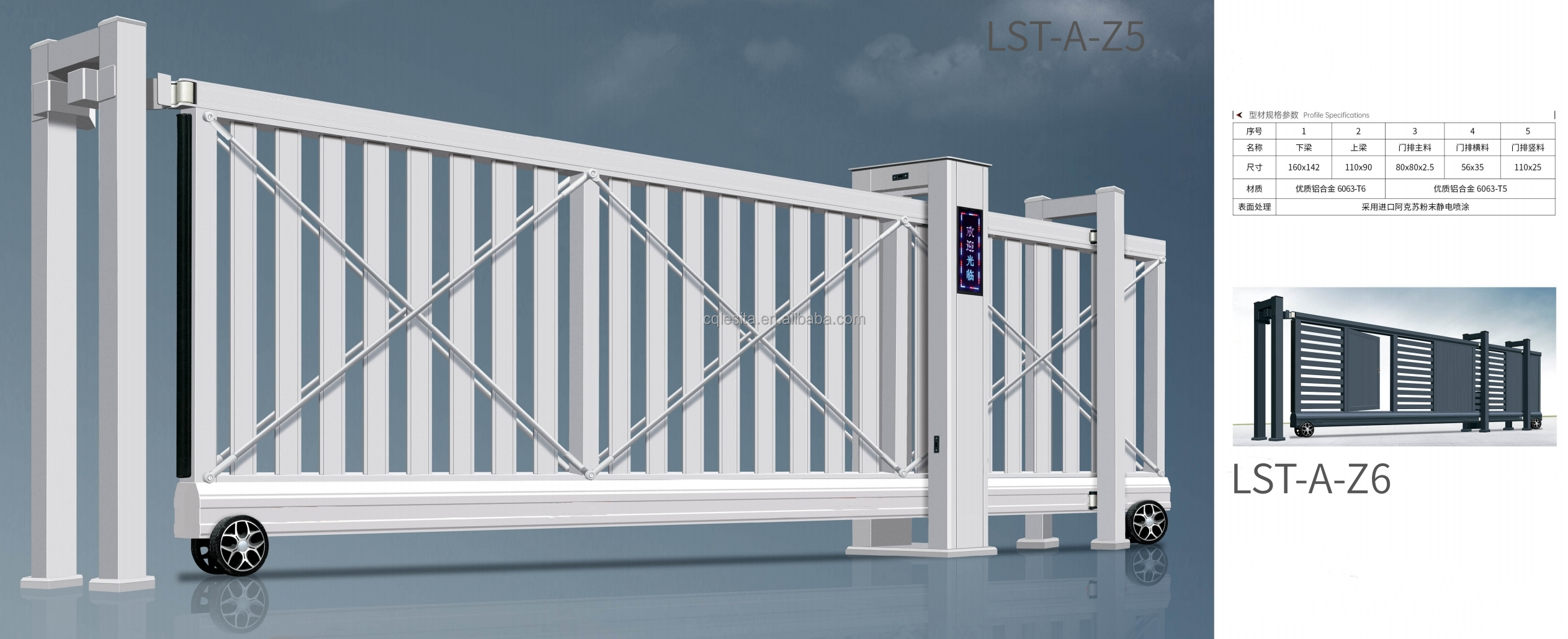 Aluminum Auto Sliding Gate for Outdoor Main Gate Security Electric Folding Automatic Retractable Gates Apartments Hotels Malls