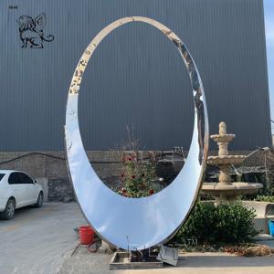 China Stainless Steel Circle Sculpture Large Abstract Garden Statue For Park Decoration on sale