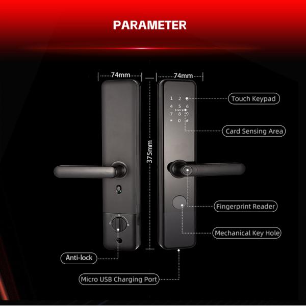 Remote Control Smart Door Lock WiFi Smartphone APP Funciton & Voice Control