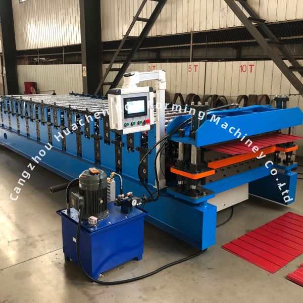 Double Layer Roll Forming Machine for Glazed Panel with 1250mm Width, 15m/min Speed and PPGI/GI Material