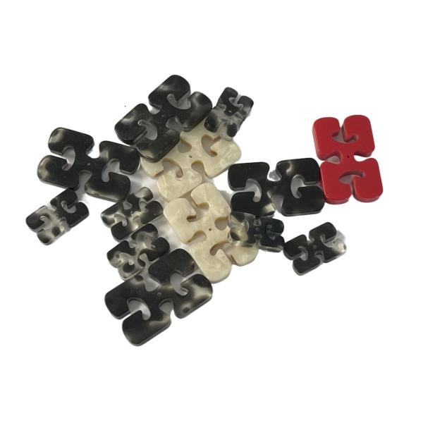 30*19*4mm 1 Hole Rectangle Button With Fake Horn Effect For Diy