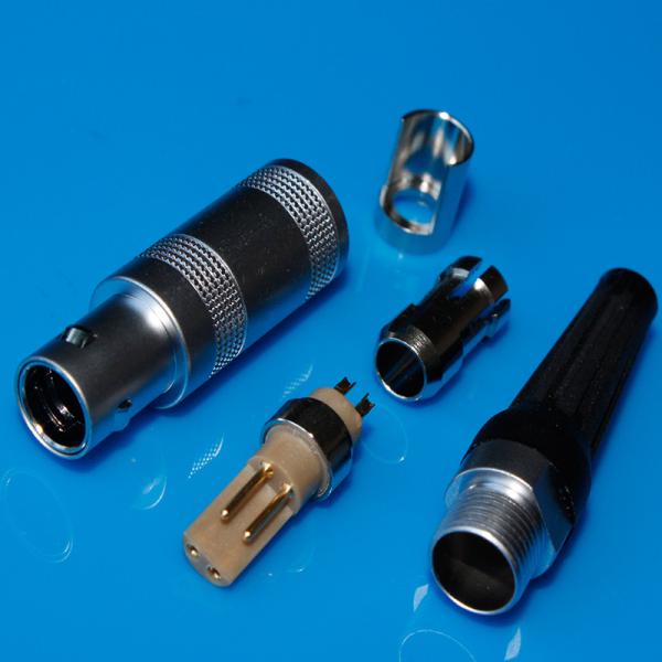 Half Moon Plug Lemo Cable Connector FFA 00S With Brass Chrome Plated Housing