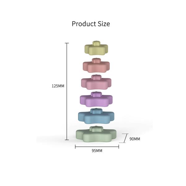 Waterborne Paint 95mm Wide Baby Stacking Toy OEM Star Shape