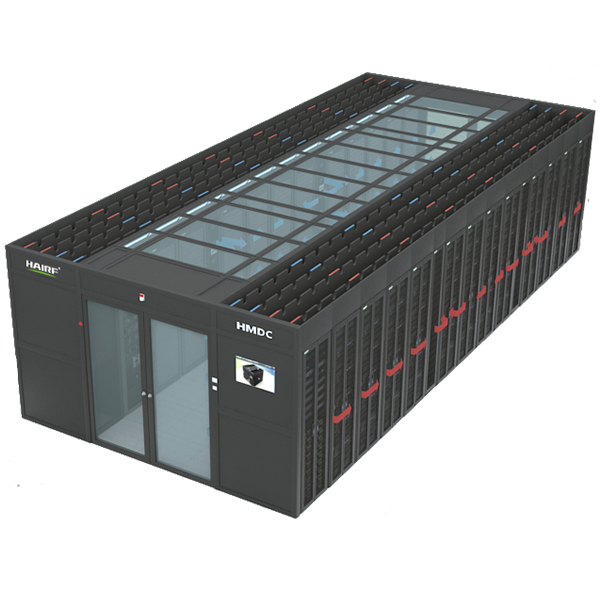Black 12 Racks Mini Modular Data Center W600mm High Efficiency
