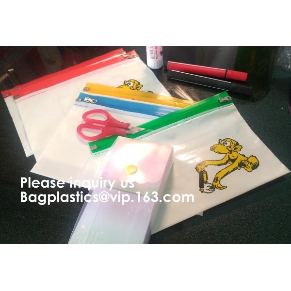 Waterproof Clear Plastic File Document File Bag For Bill Invoice Note File,Zip Plastic EVA Bags Blank Packaging Pouch