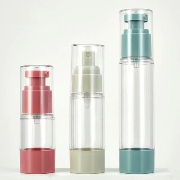 Travel-Friendly Leakproof Airless Pump Bottle with Customizable Decorations for Cosmetic Packaging