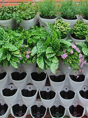 Stacking Flower Pot Tower Stackable Vertical Plastic Garden Planter Vegetable Flower Strawberry Planter Pot Grow Fresh