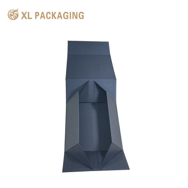 XL Packaging Custom Packaging Box Factory Magnetic Black Bottle Packaging Box For Skincare Wine Luxury Magnetic Closure Box With Soft Foam Tray Gold