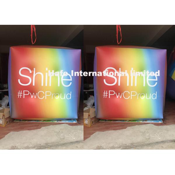 Customized Cube Helium Balloon Light With Full Logo Printing Flight Advertising