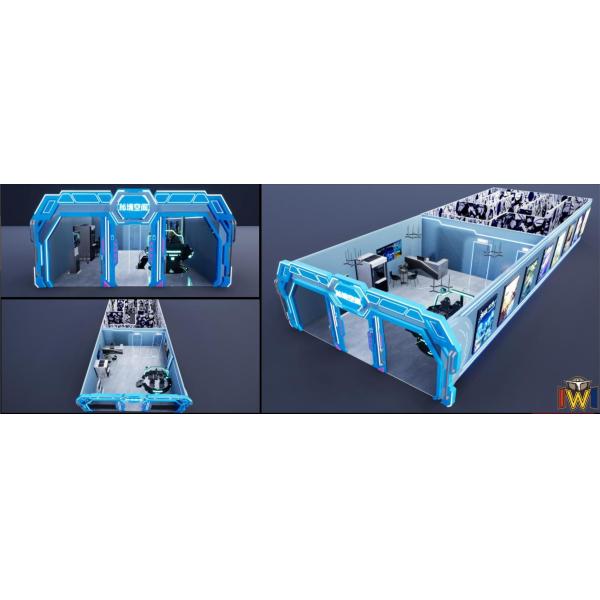 Players interacting with XR Space Game equipment