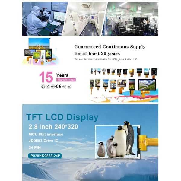 Polcd 2.8 Inch 240*320 Resolution 50pin Tft Lcd Screen Display Module 2.8" Small Size Lcd Panel