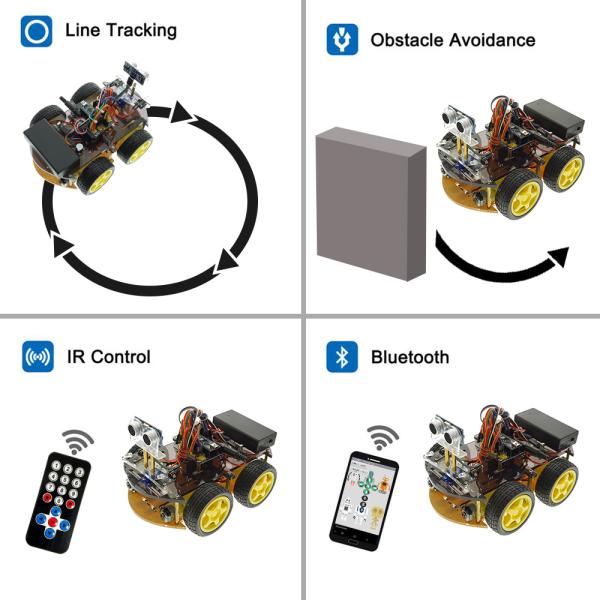 Nano V3.0 Arduino Based Robot Intelligent Bluetooth Tracking / Obstacle Avoidance