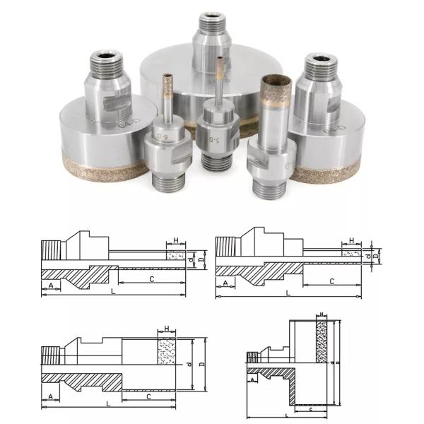 Customized Sintered Diamond Drill Bits 65mm Diameter Diamond Core Drills For Glass