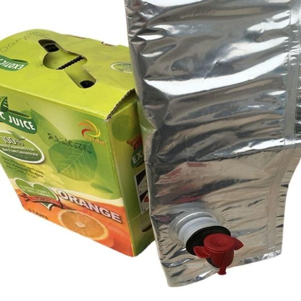 Flexible juice packaging pouch with multiple layer lamination providing excellent protection against moisture and oxygen