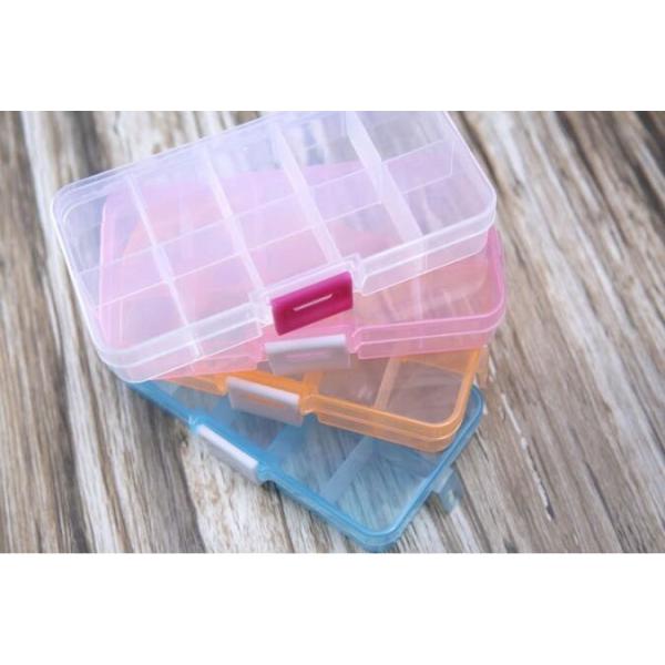 Compartment Clear Plastic Storage Box With Removable Dividers, Slots Adjustable Craft Organizer Jewelry plastic Storage