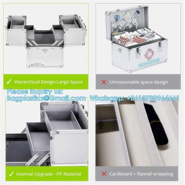 First Aid Kit Lockable First Aid Box Security Lock Medicine Storage Box With Portable Handle,Medication Lock Box