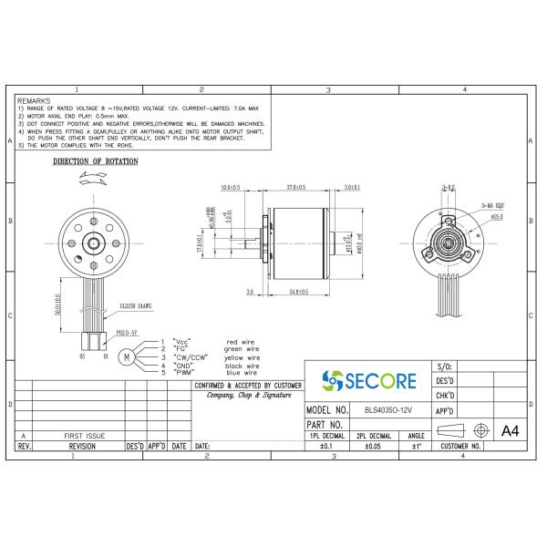 Electronic Commutation Brushless Outrunner Motor , EC 24v Brushless Motor For Air Purifier