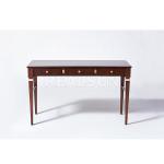 Antique MDF Wooden Writing Desk With Walnut Veneer Solid Wood Legs with Three