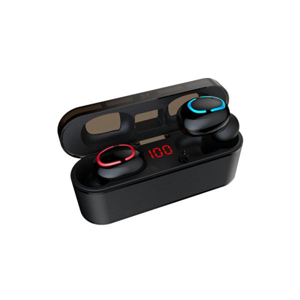 Digital Display Mini In-Ear TWS Earbuds Wireless HiFi Stereo Bluetooth Earphone with Aluminum-Alloy Charging Case