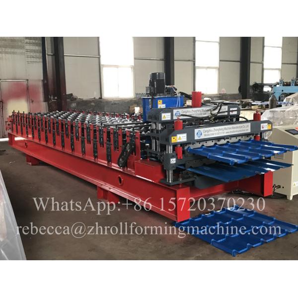 Full Automatic Double Glazed Roof Tile Roll Forming Machine With Wave Pressing