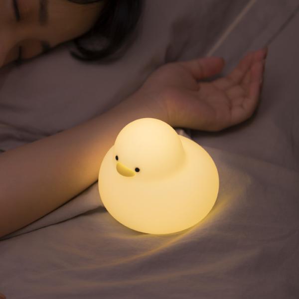 Duck Shaped Timing LED Night Light USB Rechargeable Adjustable Brightness Bedroom Lamp