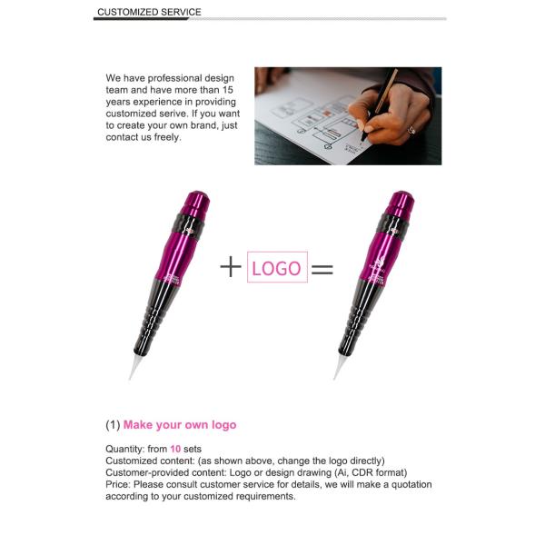 Rose Red Copper Permanent Makeup Machine Pen For Eyebrow Lips