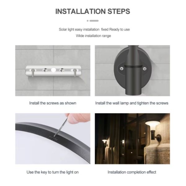 LED Solar Wall Light With Motion Sensor & Energy Saving for Outdoor Garden Security