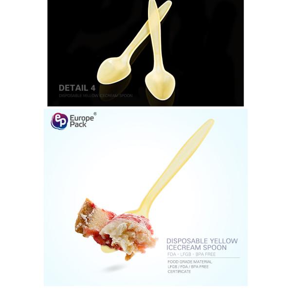 Top amazon seller 2019 disposable plastic yellow cheap spoon for cake