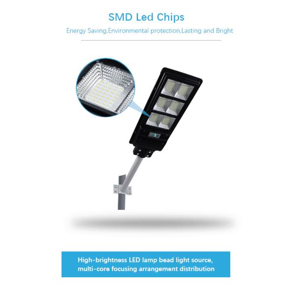 Waterproof 60w All In One Solar LED Street Light With Motion Sensor Remote Control