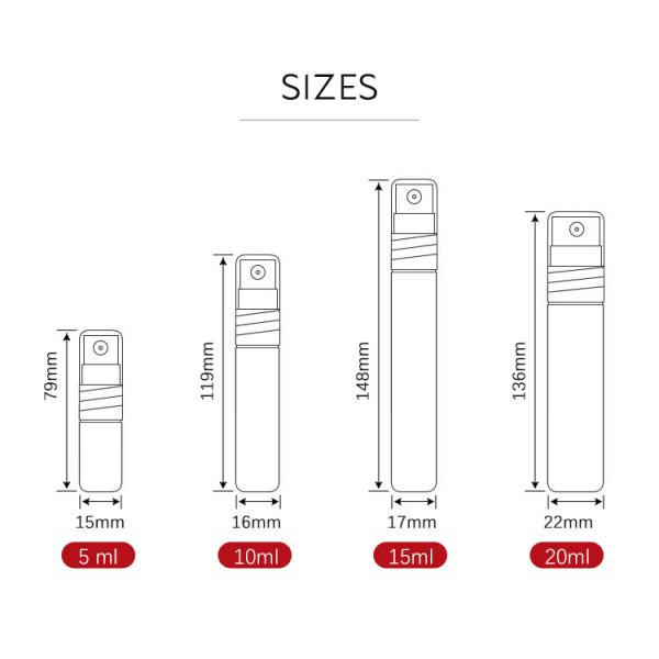 Empty 10ml 15ml 20ml Pen Shape Spray Bottle Set Iso9001