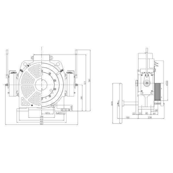 32 Poles Gearless Traction Machine With F Insulation Class For Safe Elevator Operation